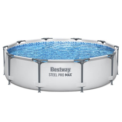 Bestway Steel Pro MAX 10'x30" Round Above Ground Outdoor Pool with Pump, 4 Pack