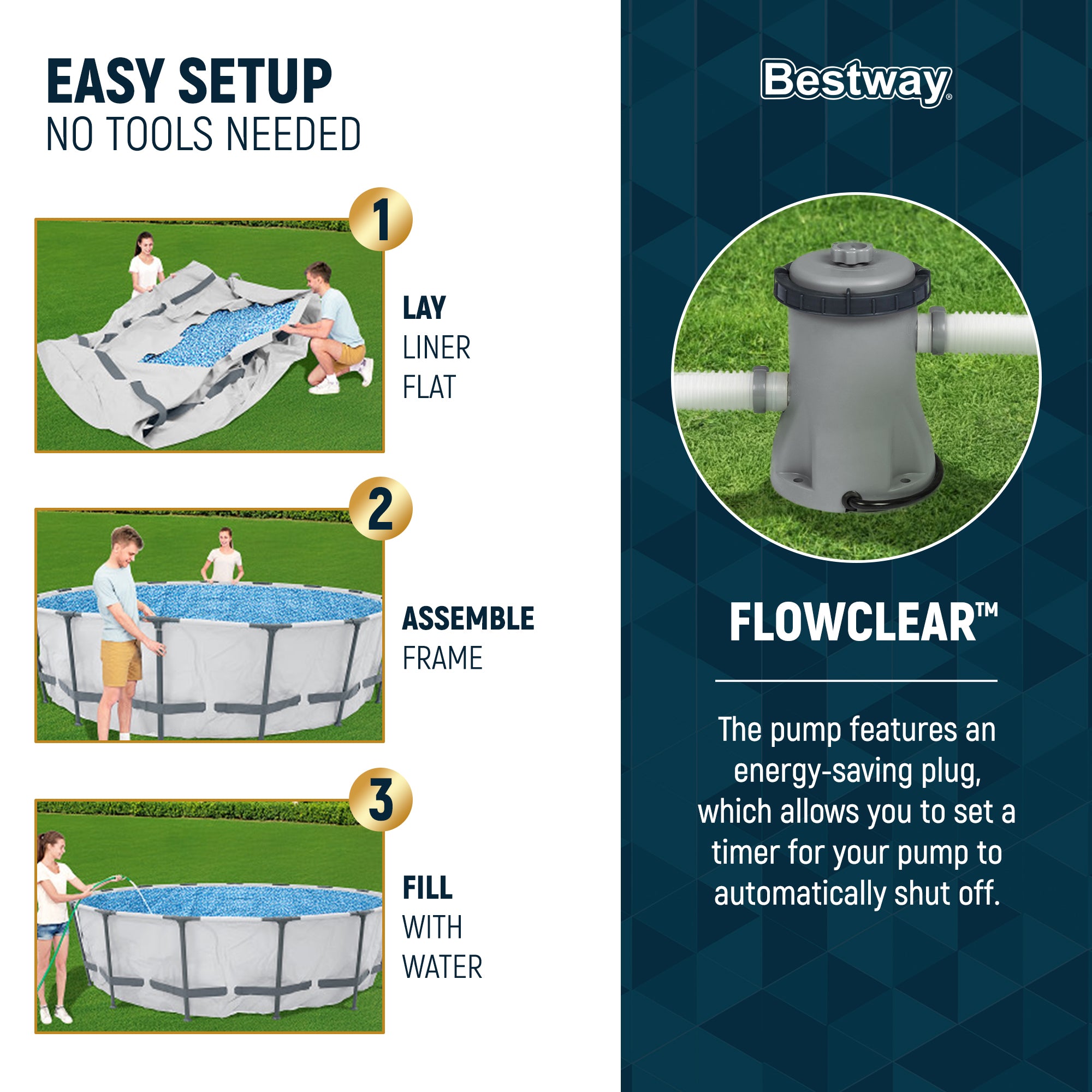Bestway Steel Pro MAX 10'x30" Round Above Ground Outdoor Pool with Pump, 4 Pack