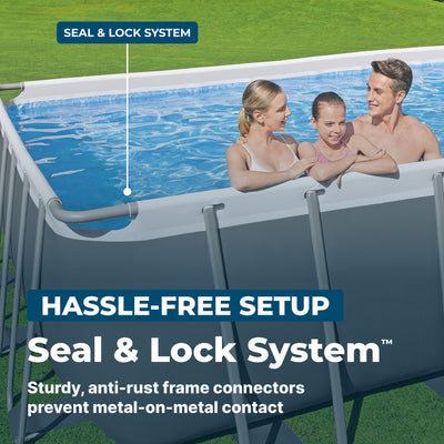 Bestway Power Steel 24' x 12' x 52" Rectangular Above Ground Swimming Pool Set - VMInnovations