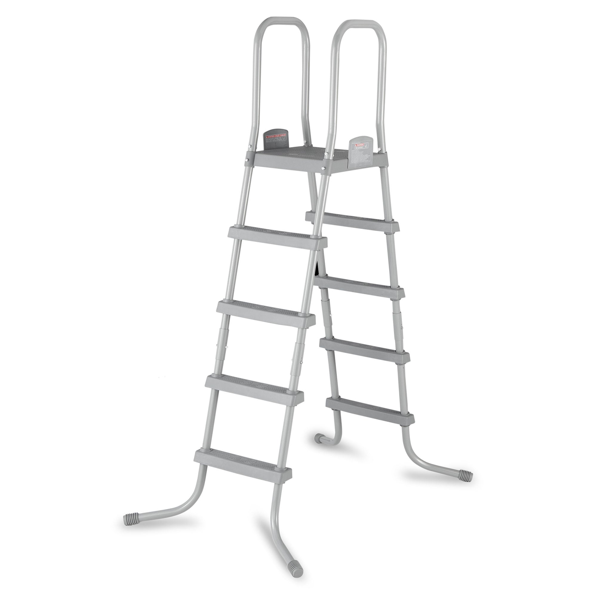 Bestway 52 In SteelPool Safety Ladder w/ No-Slip 9x36-Inch Vinyl Pool Ladder Mat