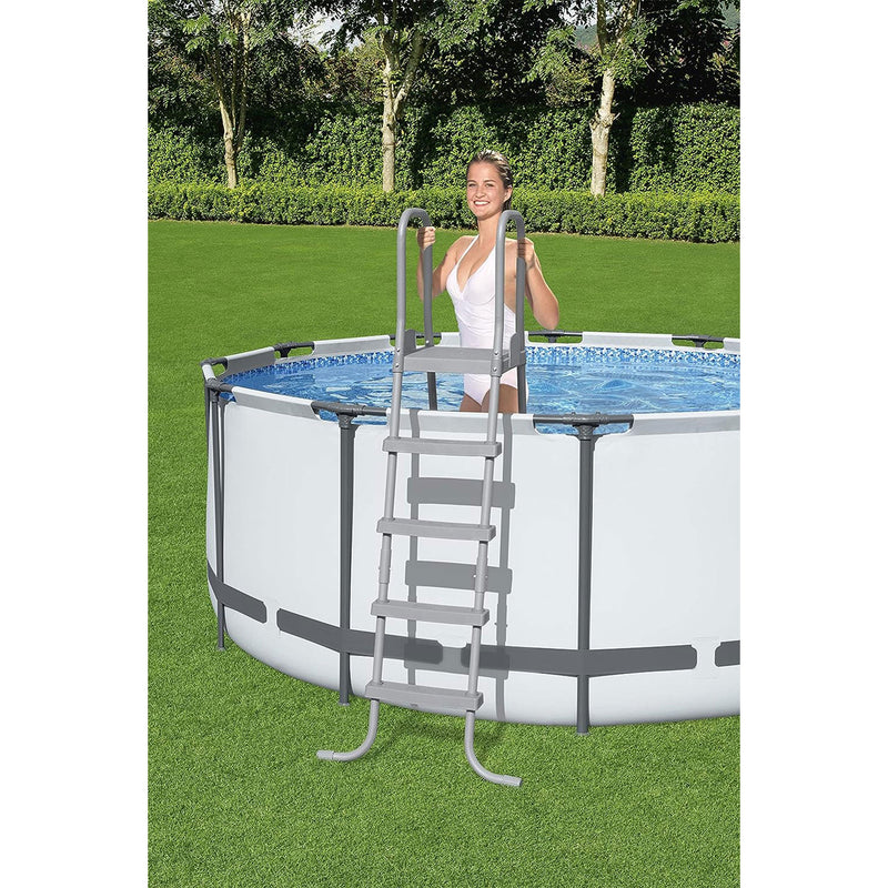 Bestway 52" Steel Above Ground Swimming Pool Ladder No-Slip Steps (Open Box)