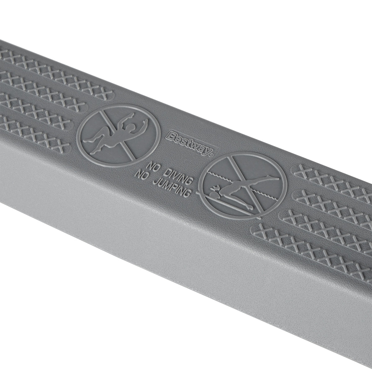 Bestway 52 In SteelPool Safety Ladder w/ No-Slip 9x36-Inch Vinyl Pool Ladder Mat