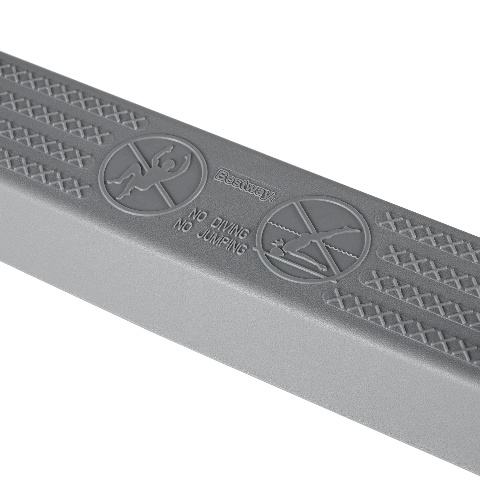 Bestway 52 In SteelPool Safety Ladder w/ No-Slip 9x36-Inch Vinyl Pool Ladder Mat