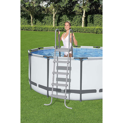 Bestway 52" Steel Above Ground Swimming Pool Ladder No-Slip Steps (Open Box) - VMInnovations