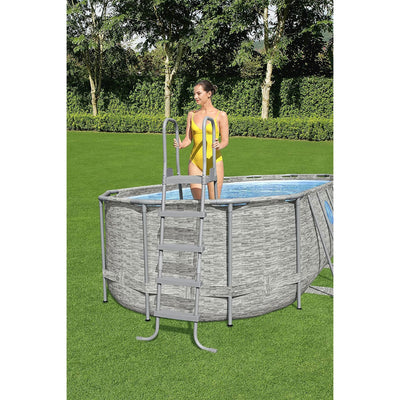 Bestway 52" Steel Above Ground Swimming Pool Ladder No-Slip Steps (Open Box)