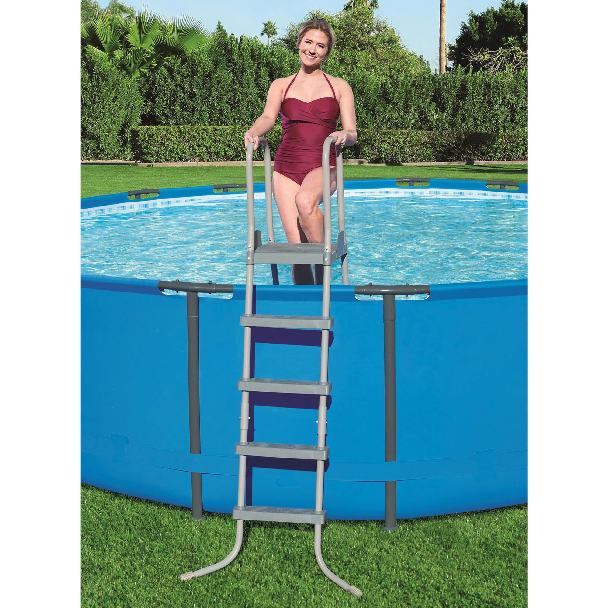 Bestway 52" Steel Above Ground Swimming Pool Ladder Steps (Open Box) (4 Pack)