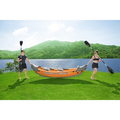 Bestway 126 x 35 Inch Lite-Rapid X2 Inflatable Kayak Float with Oars (2 Pack)