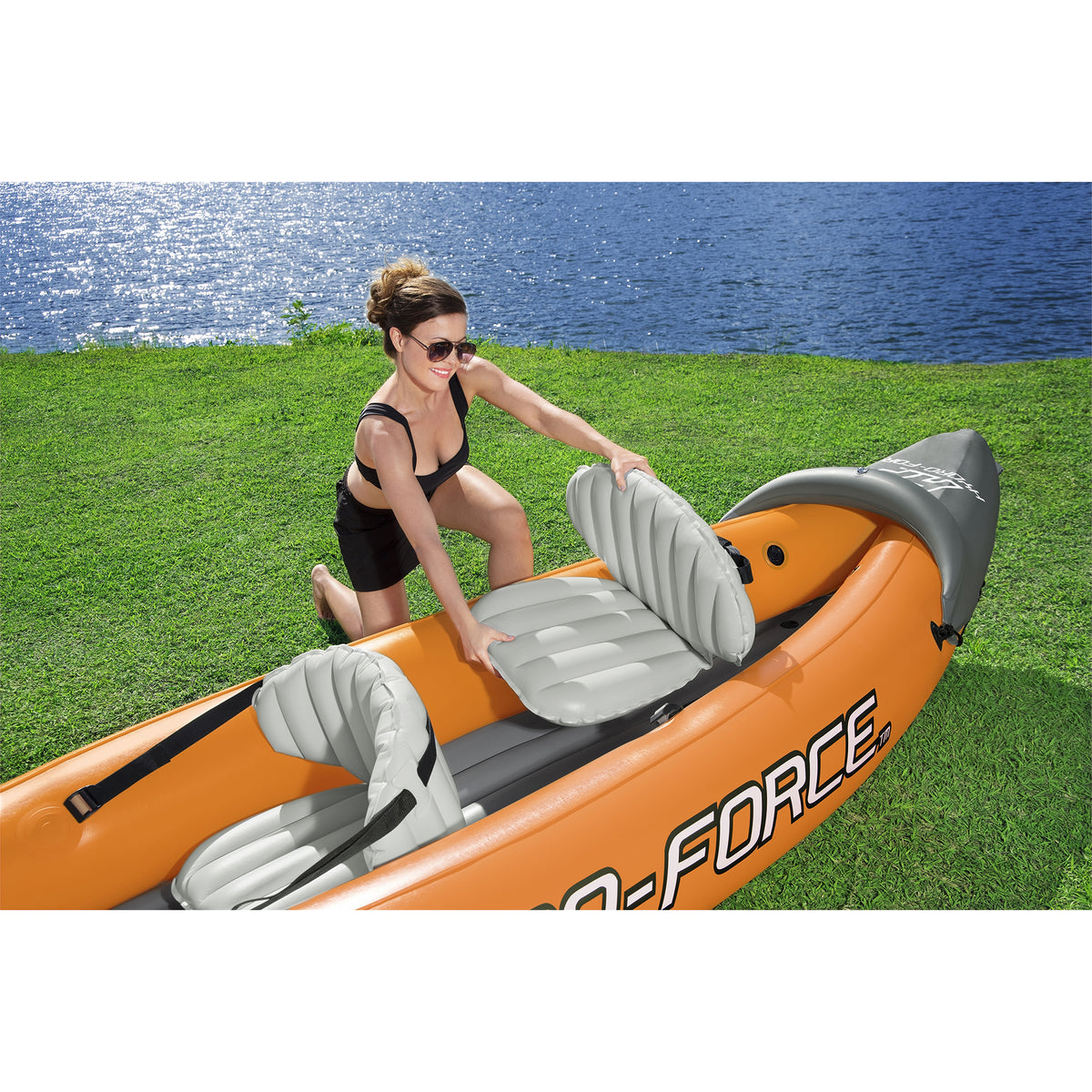 Bestway Hydro Force Lite Rapid 2 Person Inflatable Outdoor Water Sport Kayak Set