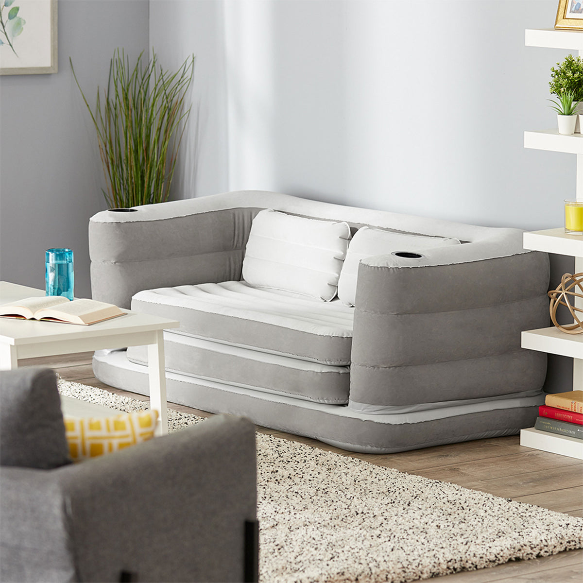 Bestway 79 x 63 x 25 Inches Multi Max II Air Couch Inflatable, Gray (Open Box)