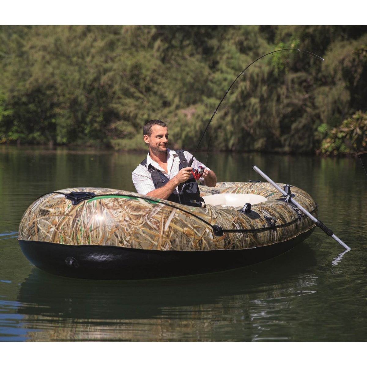 Bestway Hydro Force 137 x 56 Inches Stream Shadow Inflatable Boat (Open Box)