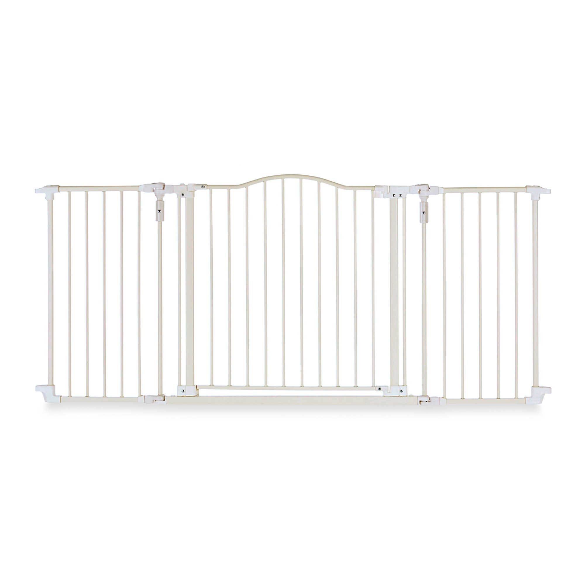 North States Deluxe Baby/Pet 38-72 Inches Wide Metal Gate, Linen (Incomplete)