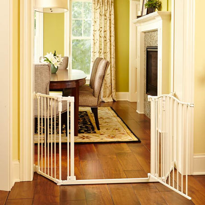 North States Deluxe Baby/Pet 38-72 Inches Wide Metal Gate, Linen (Incomplete)