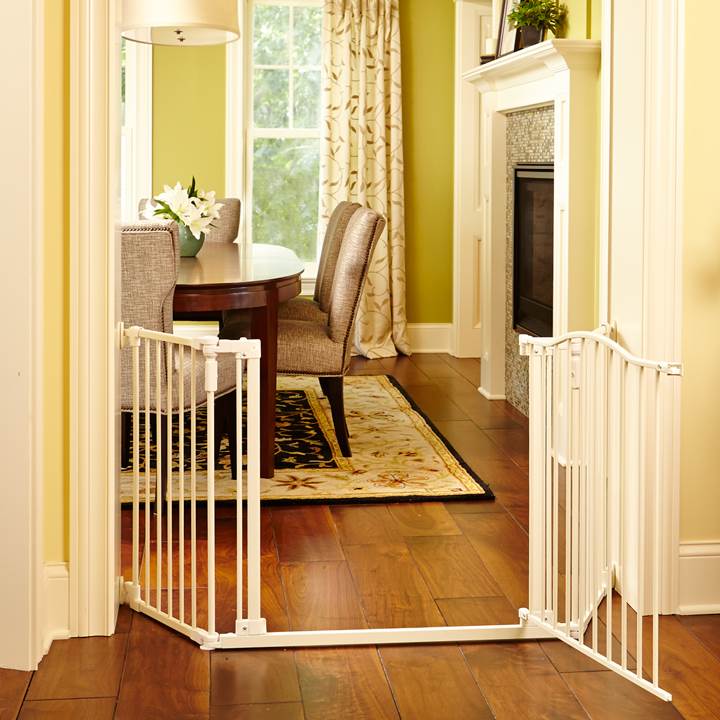 North States Deluxe Baby/Pet 38-72 Inches Wide Metal Gate, Linen (Incomplete)