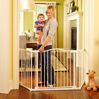 North States Deluxe Baby/Pet 38-72 Inches Wide Metal Gate, Linen (Incomplete)