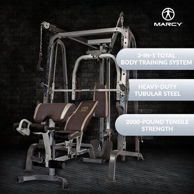 Marcy Deluxe Diamond Elite Smith Cage Workout Machine Total Body Gym (Open Box)