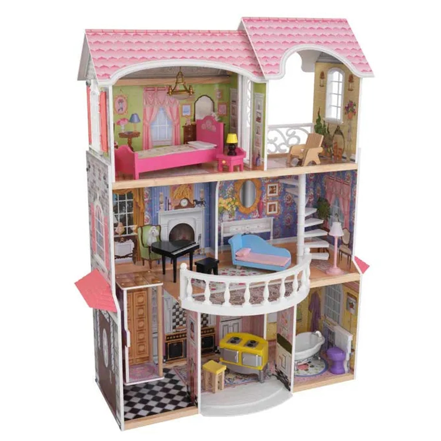 KidKraft Magnolia Mansion Dollhouse for 18 Inch Dolls w/ 13 Furniture Pieces