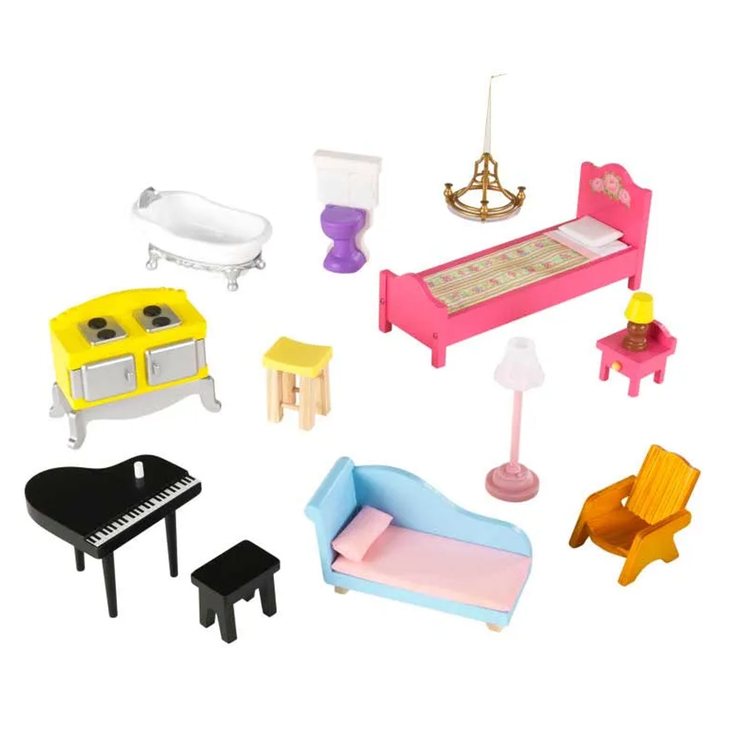KidKraft Magnolia Mansion Dollhouse for 18 Inch Dolls w/ 13 Furniture Pieces