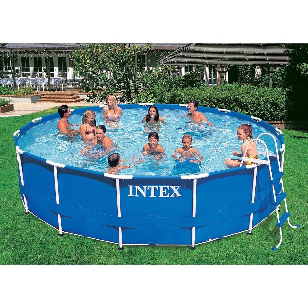 Intex 16 Feet x 42 Inches Metal Frame Above Ground Pool Set with Pump (Open Box)