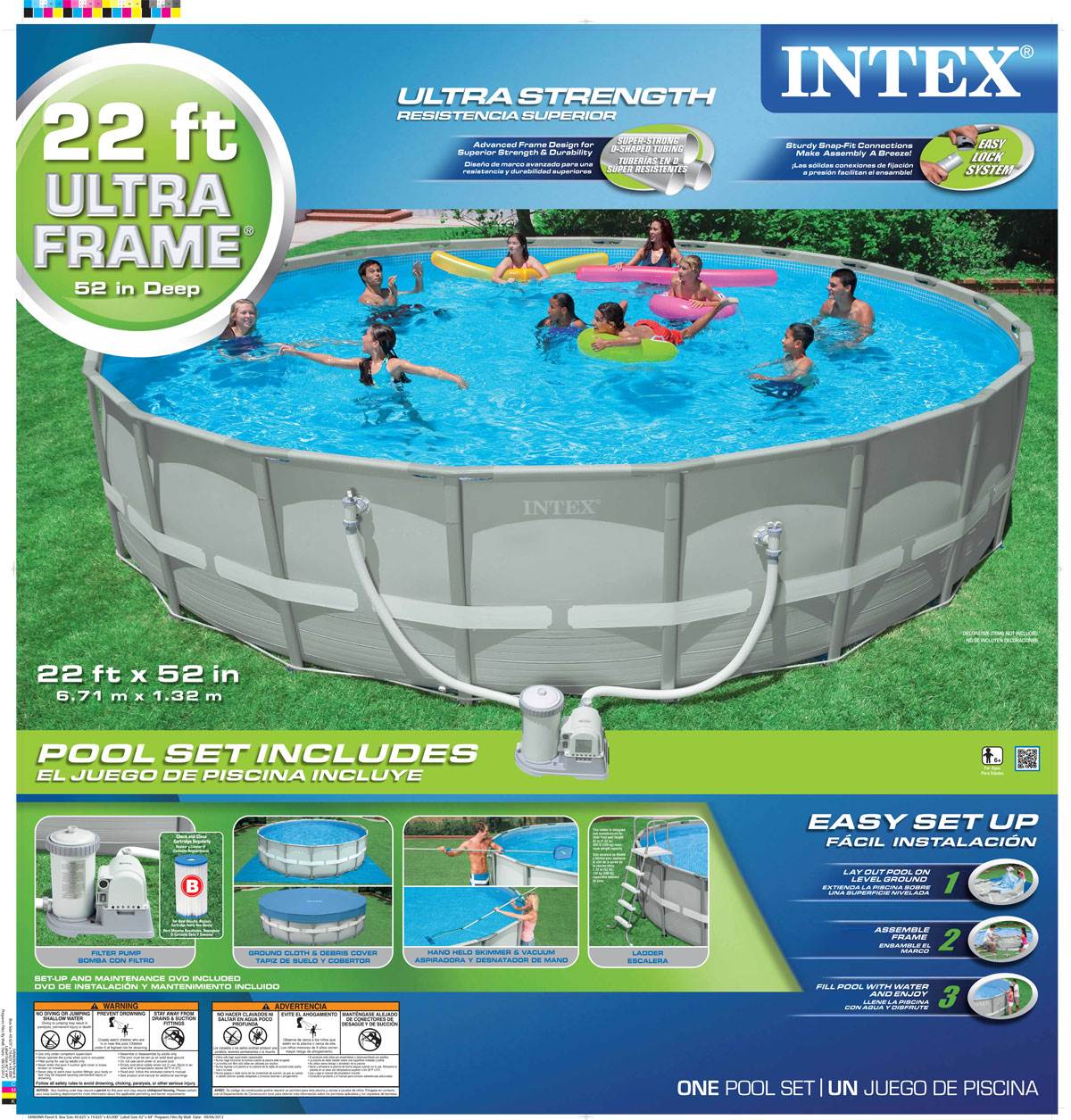 Intex 22' x 52" Ultra Frame Above Ground Swimming Pool w/ Filter Pump (Open Box)