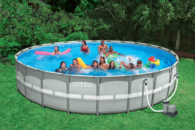 Intex 26 Feet x 52 Inches Ultra Frame Above Ground Swimming Pool Set (Open Box)