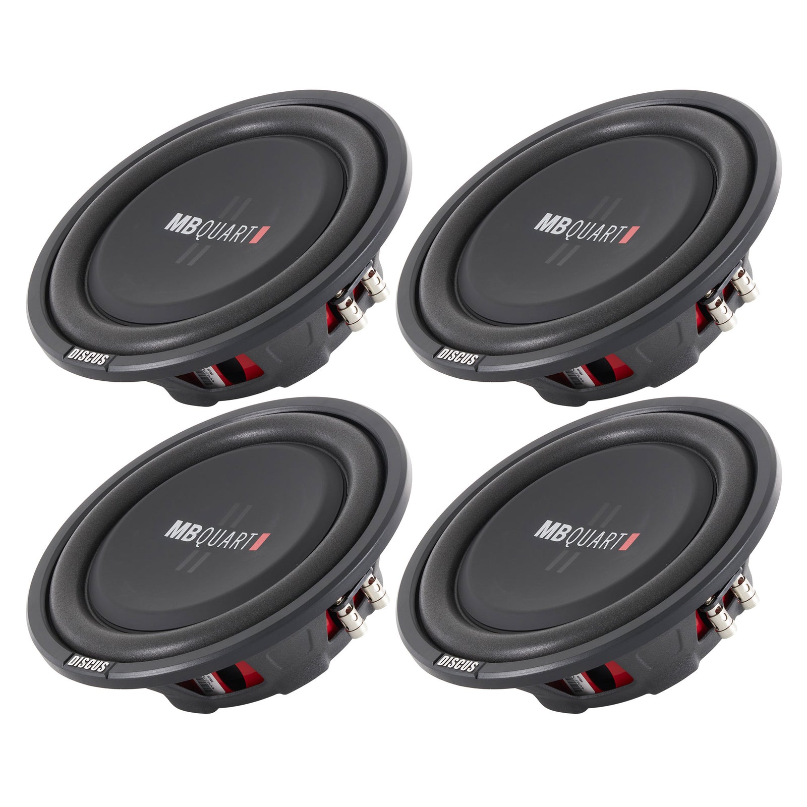 4) MB Quart DS1-254 400 Watt 4 Ohm Shallow Slim Subwoofers Car Truck DVC Subs - VMInnovations