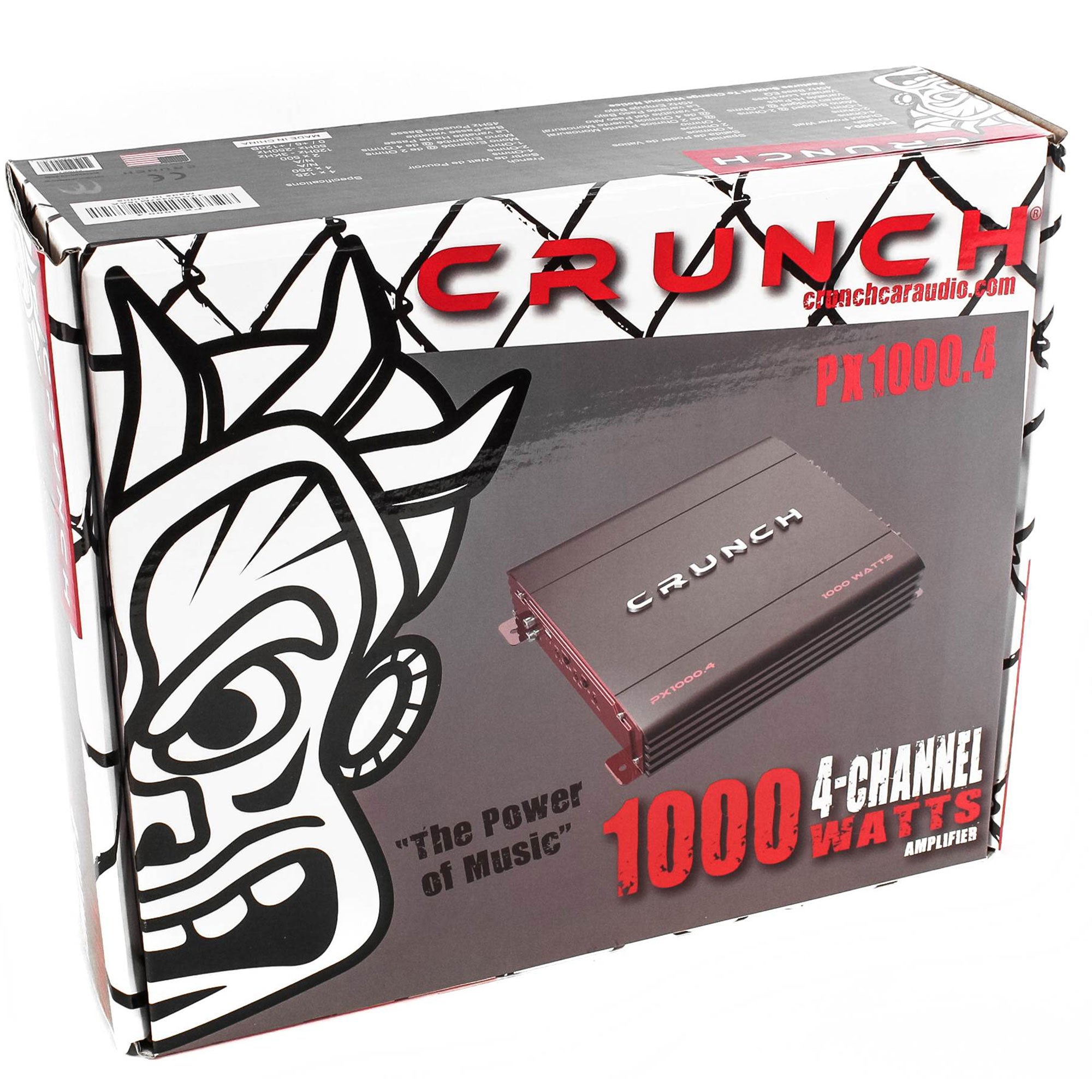 Crunch PX-1000.4 1000W Car Stereo Amp & Soundstorm AKS8 8 Gauge Amp Wiring Kit - VMInnovations