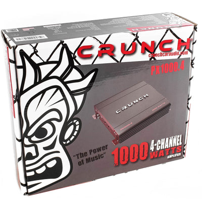 Crunch PX-1000.4 1000W Car Stereo Amp & Soundstorm AKS8 8 Gauge Amp Wiring Kit - VMInnovations