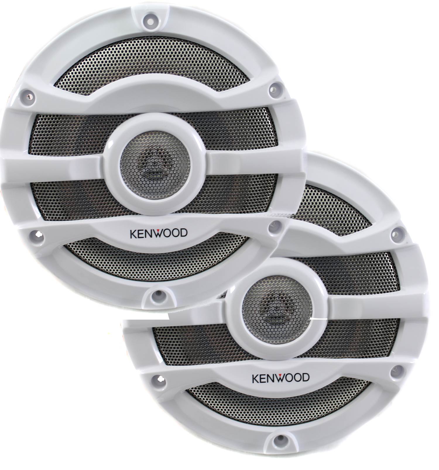 2) Kenwood 8 Inch 300 Watt Marine Boat White Speakers | KFC-2053MRW - Open Box