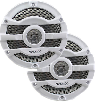 2) Kenwood 8 Inch 300 Watt Marine Boat White Speakers | KFC-2053MRW - Open Box