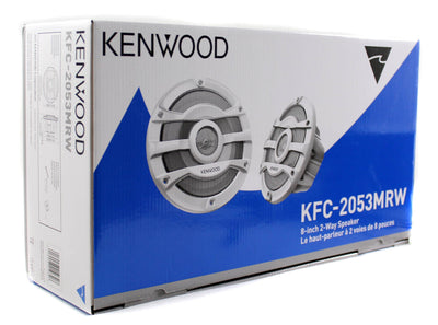 2) Kenwood 8 Inch 300 Watt Marine Boat White Speakers | KFC-2053MRW - Open Box
