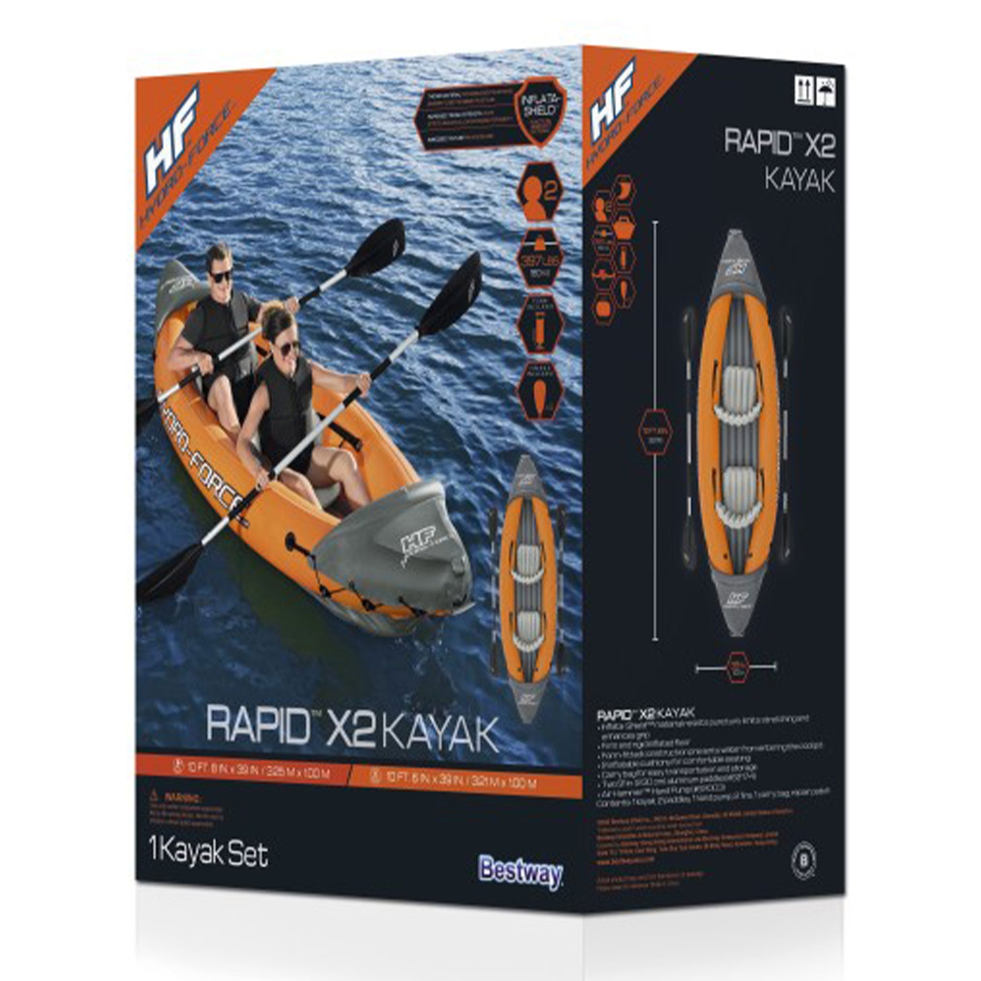 Bestway 126 x 35 Inches Lite-Rapid X2 Inflatable Kayak Float with Oars | 65077E