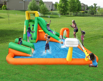 Magic Time Titan Falls with Junior Inflatable Water Slide, Green (Open Box)