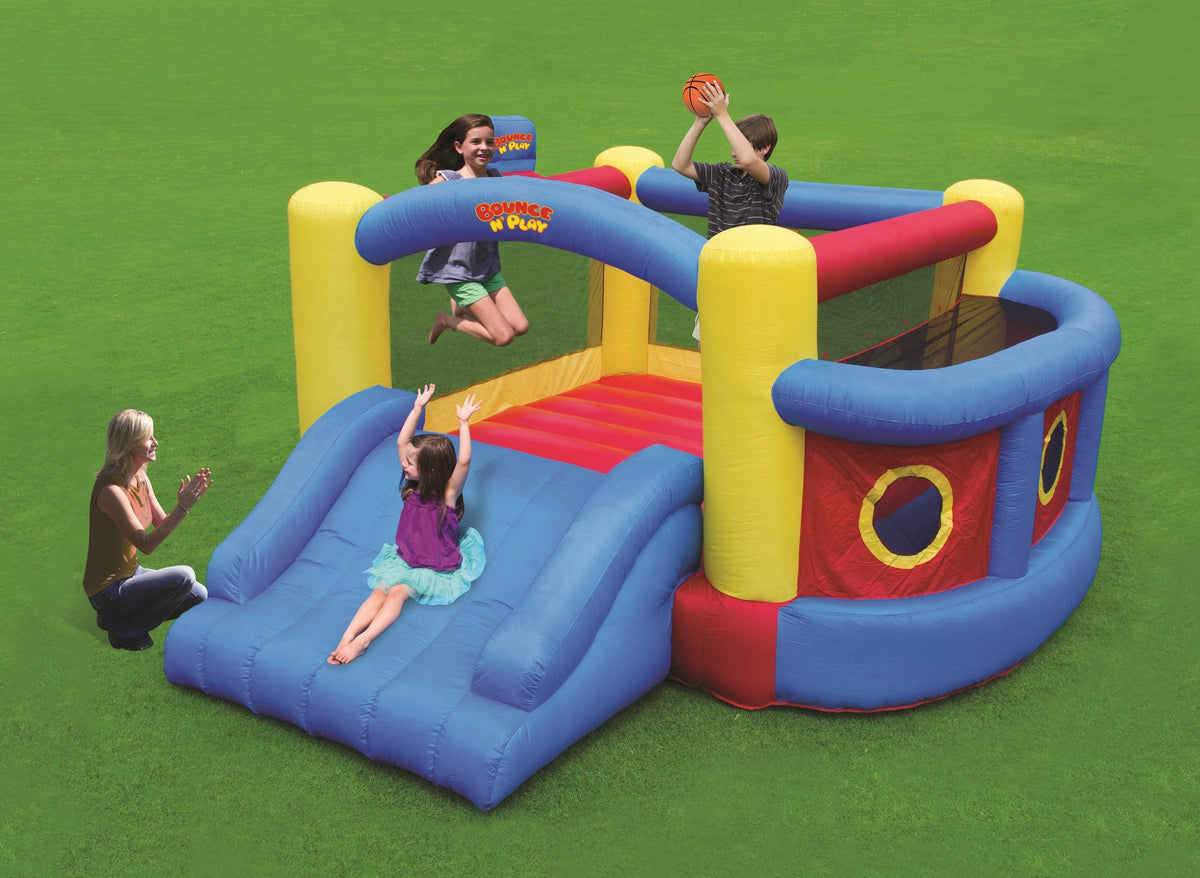 Magic Time Fort Sport Inflatable Bouncer and Slide 4-in-1 Fun House (Open Box)