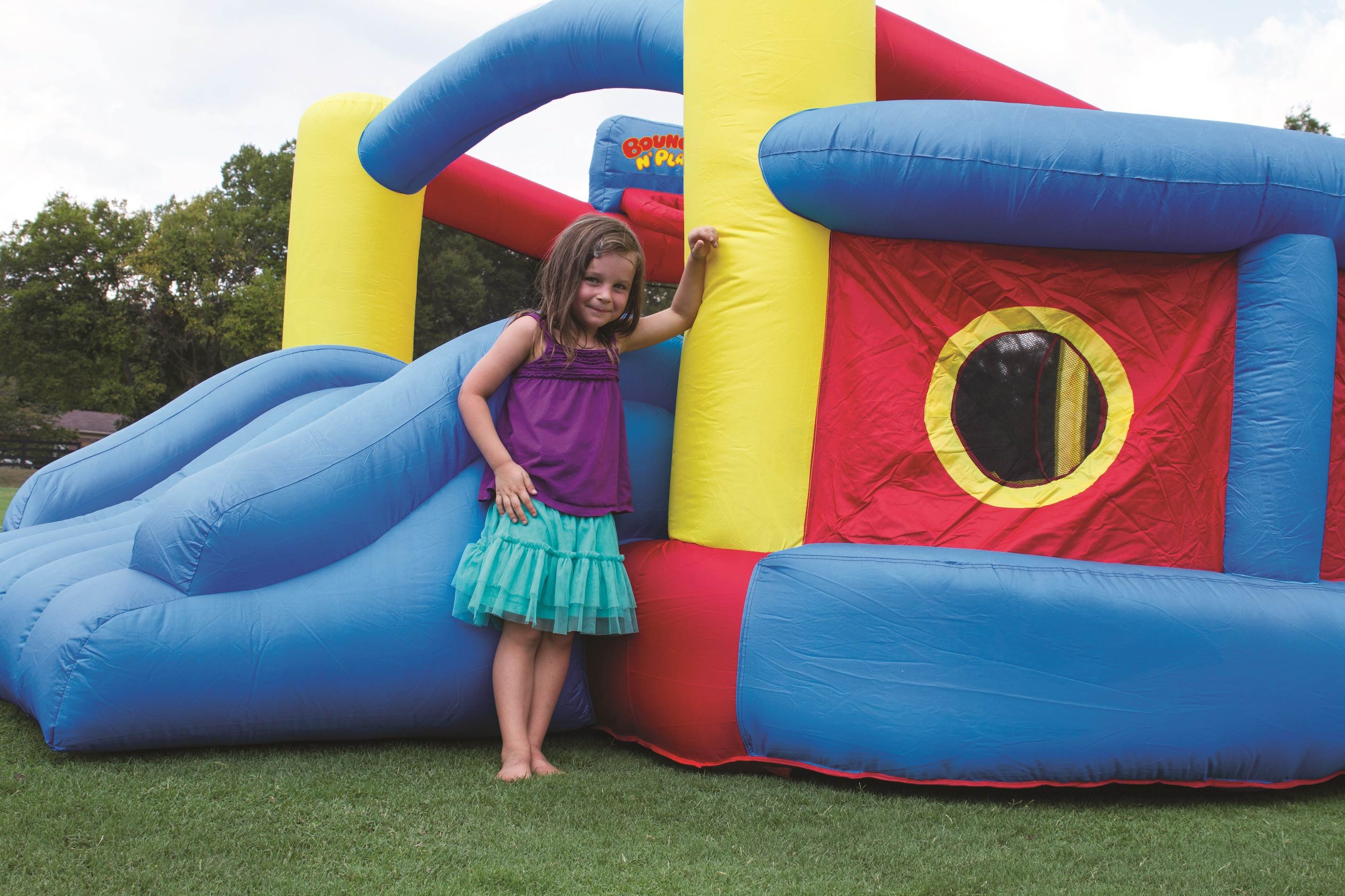 Magic Time Fort Sport Inflatable Bouncer and Slide 4-in-1 Fun House (Open Box)
