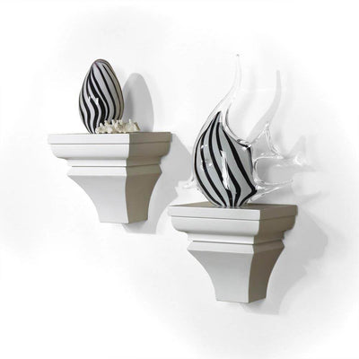 InPlace Shelving 0199150 Pair of Wall Sconces, 6.5-Inch, White (Open Box)