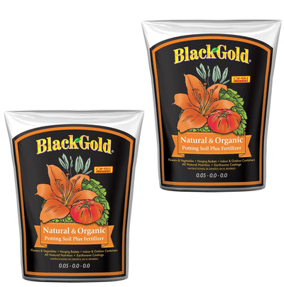 SunGro SUGRBG2 Black Gold Natural & Organic Potting Soil w/ Fertilizer (2 Pack)