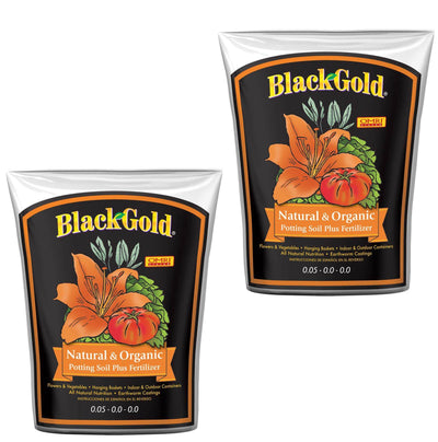 SunGro SUGRBG2 Black Gold Natural & Organic Potting Soil w/ Fertilizer (2 Pack) - VMInnovations