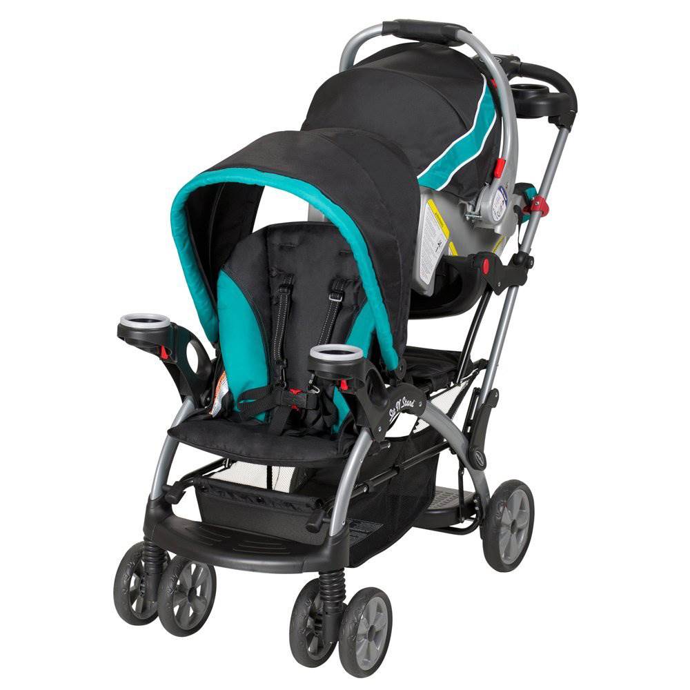 Baby Trend Sit N Stand Ultra Infant Kids Double Stroller, Lagoon (Open Box)