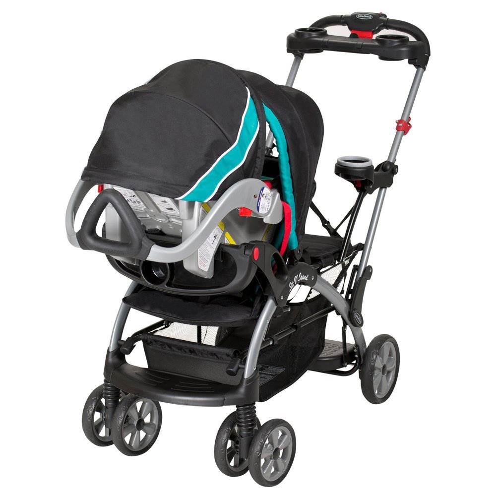 Baby Trend Sit N Stand Ultra Infant Kids Double Stroller, Lagoon (Open Box)