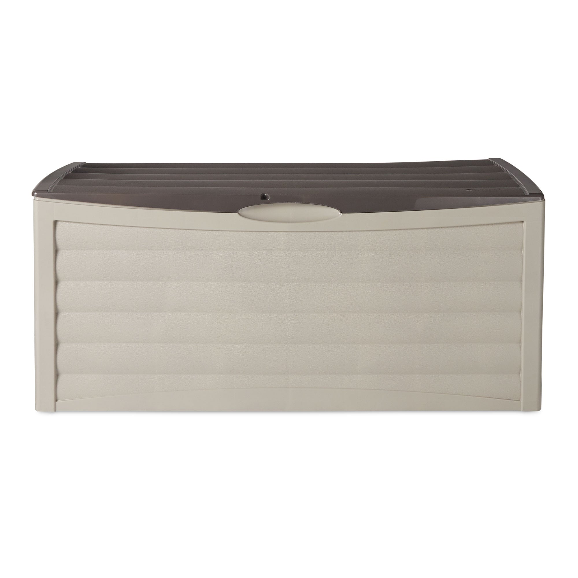 Suncast 103 Gallon Capacity Resin Patio Storage Deck Box, Mocha & Taupe (Used)