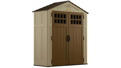 Suncast Sierra 6 x 3 Feet Outdoor Storage Shed 92 Cubic Feet, Sand (Open Box)