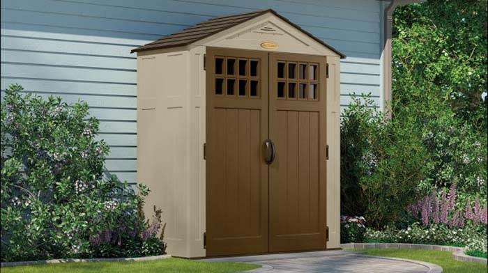 Suncast Sierra 6 x 3 Feet Outdoor Storage Shed 92 Cubic Feet, Sand (Open Box)