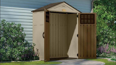 Suncast Sierra 6 x 3 Feet Outdoor Storage Shed 92 Cubic Feet, Sand (Open Box)
