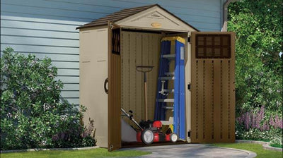 Suncast Sierra 6 x 3 Feet Outdoor Storage Shed 92 Cubic Feet, Sand (Open Box)