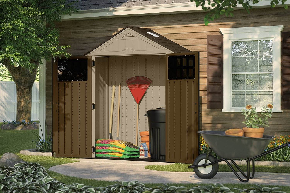 Suncast Sierra 6 x 3 Feet Outdoor Storage Shed 92 Cubic Feet, Sand (Open Box)