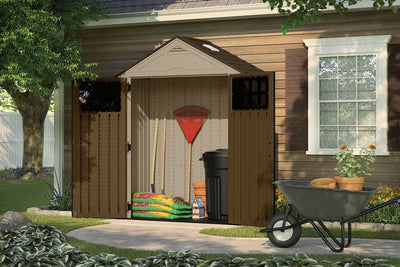 Suncast Sierra 6 x 3 Feet Outdoor Storage Shed 92 Cubic Feet, Sand (Open Box)