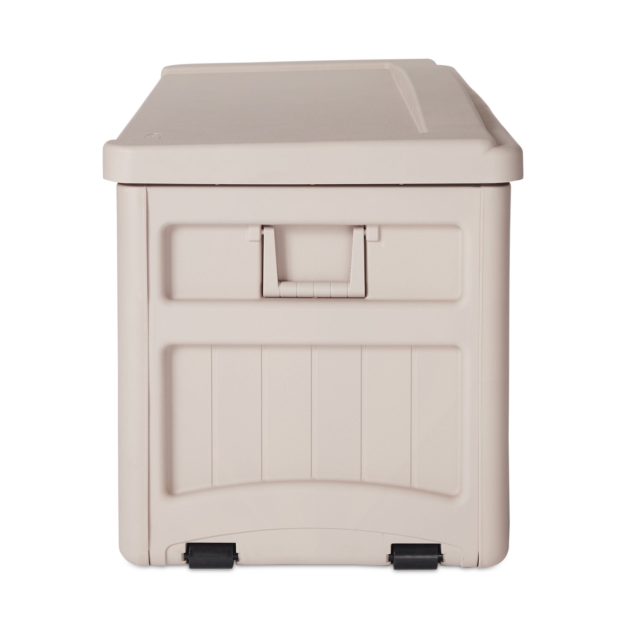 Suncast 73 Gallon Resin Outdoor Patio Storage Deck Box w/ Seat, Taupe (Open Box)