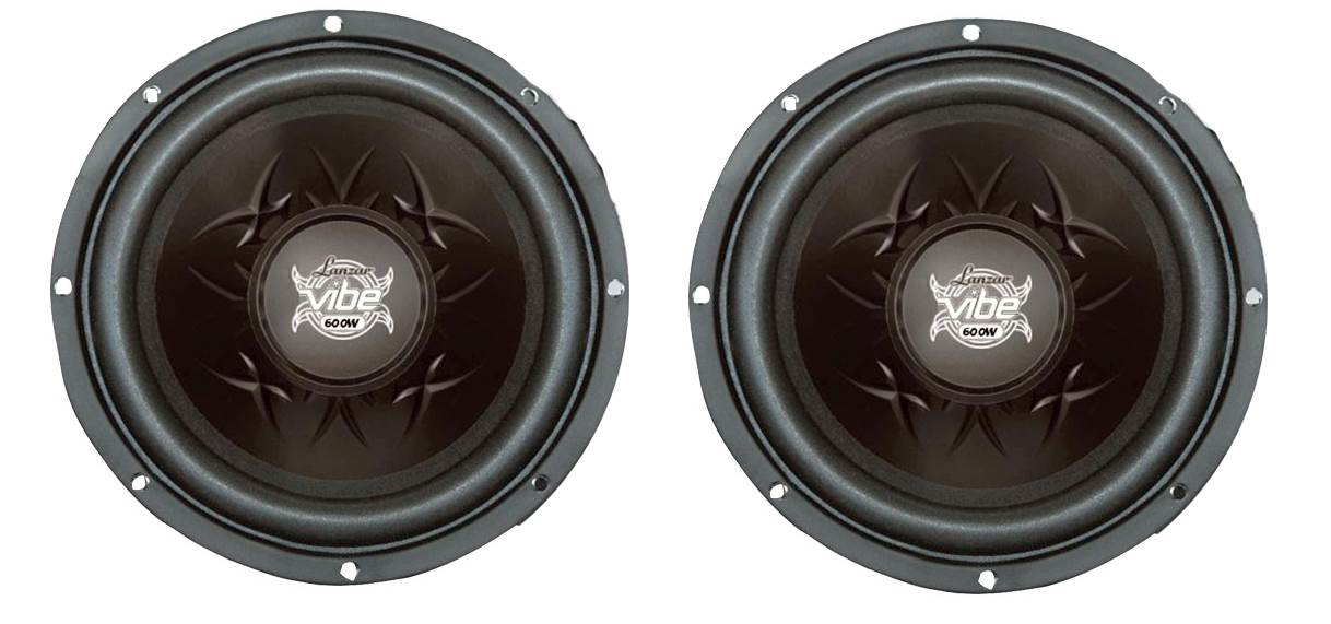 2) Lanzar Vibe 800 Watt 8-Inch 4-Ohm Subwoofers Black Car Audio SVC Subs | VW84