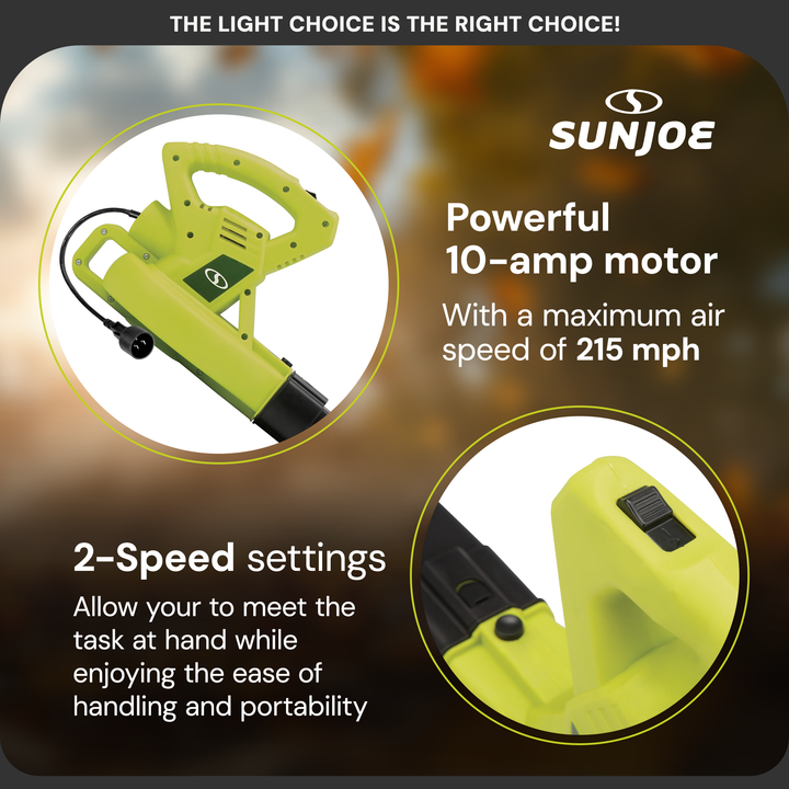 Sun Joe Blower Joe 10-Amp 215 MPH All-Purpose 2-Speed Electric Blower (Open Box)