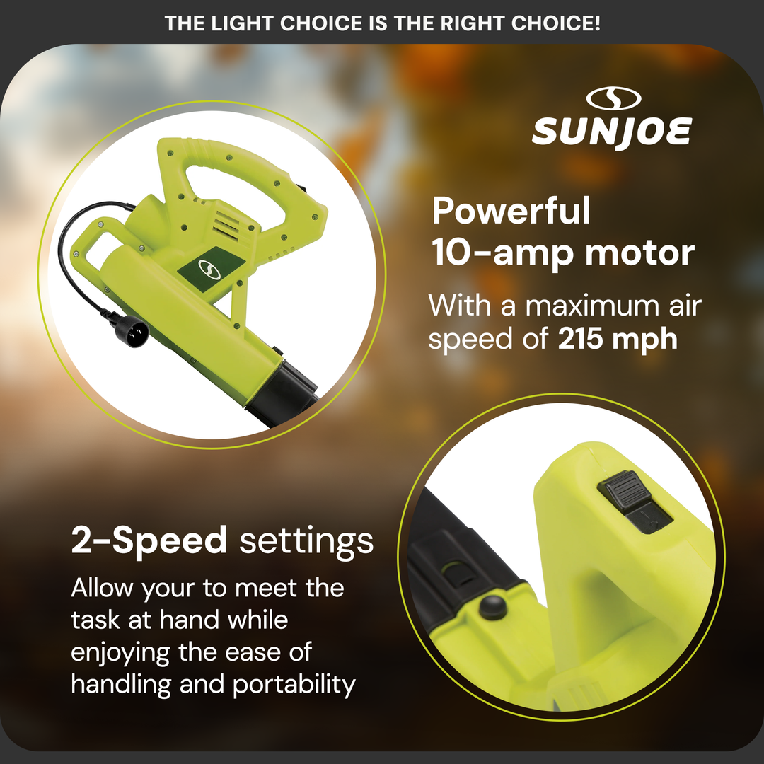 Sun Joe Blower Joe 10-Amp 215 MPH All-Purpose 2-Speed Electric Blower (Open Box)